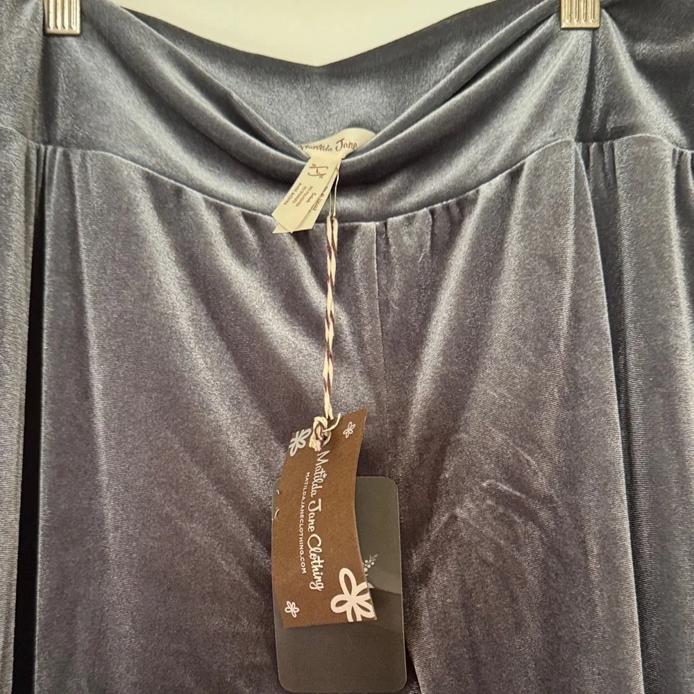 Matilda Jane Gray Velvet Ruffle  Pants - Picture 2 of 4